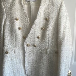 White blazer’s with gold buttons, Zara , in a lightly-used condition.